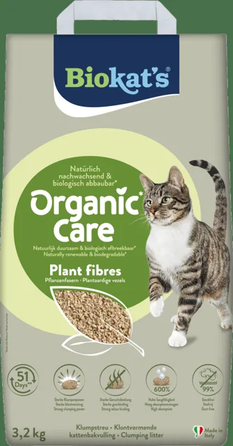 Podestýlka Biokat's Organic Care Plant Fibres 3,2 kg
