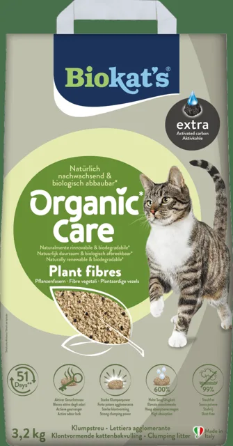 Podestýlka Biokat's Organic Care Plant Fibres Extra 3,2 kg