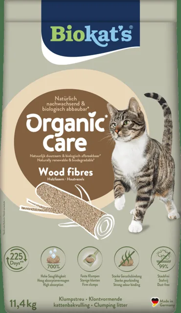 Podestýlka Biokat's Organic Care Wood Fibres 11,4 kg