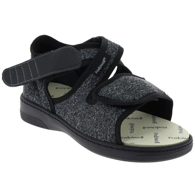 PodoWell Extraširoké unisex sandály Xilo šedočerný, velikost: 40