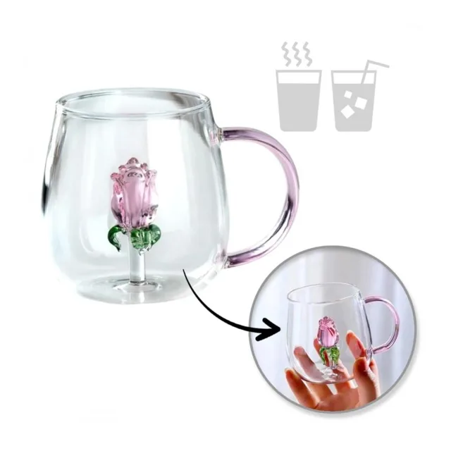 Pohár se skleněným tulipánem uvnitř - 400 ml