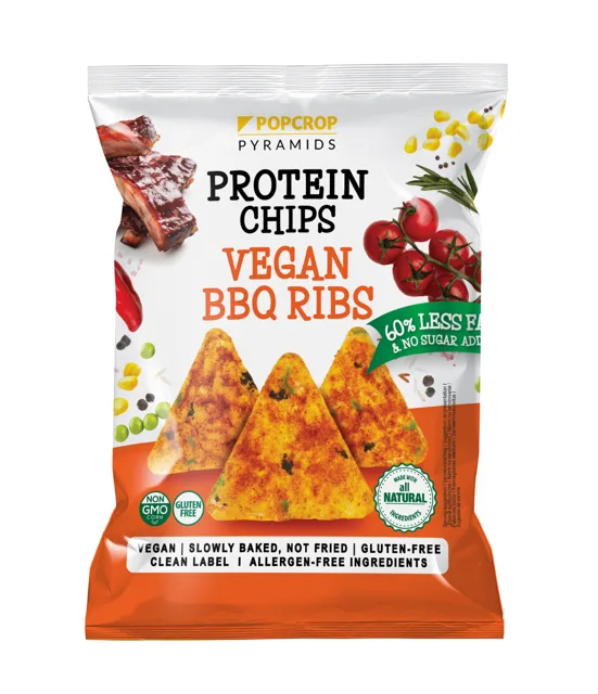 Popcrop Proteinové chipsy s příchutí BBQ Ribs, 60 g