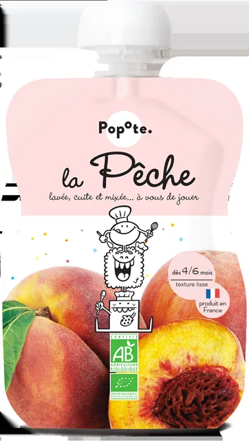 Popote BIO Kapsička Broskev pyré 4/6m+ 120 g