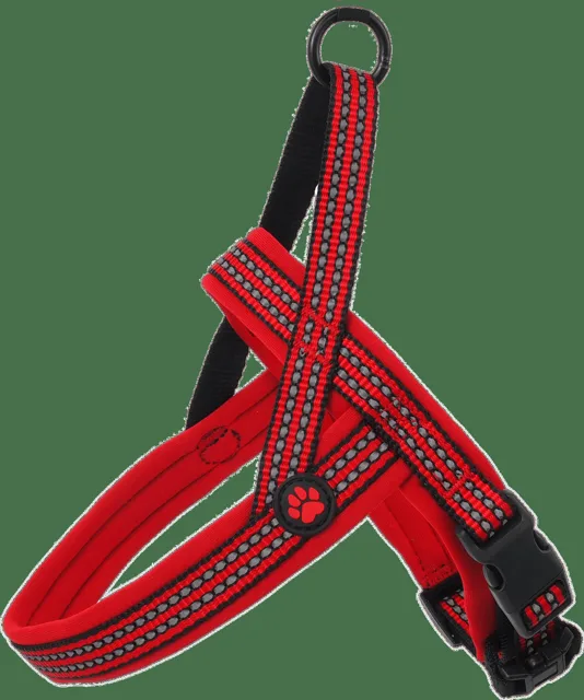 Postroj Active Dog Neoprene S/M červený 2x52-60cm