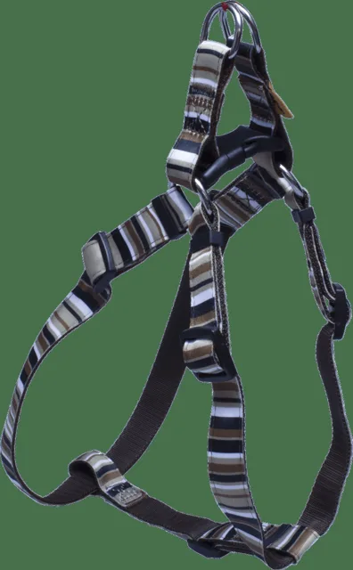 Postroj BaF nylon proužky hnědý 1,5x32-46cm