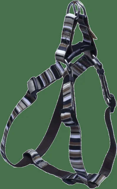 Postroj BaF nylon proužky hnědý 2x44-72cm