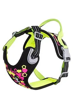 Postroj Hurtta Weekend Warrior neon II lékořicový 75-100