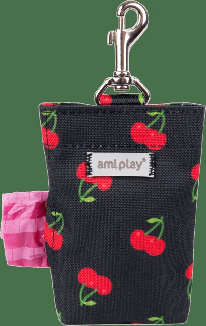 Pouzdro na sáčky na psí exkrementy Amiplay BeHappy Cherry 6 × 2 × 11 cm