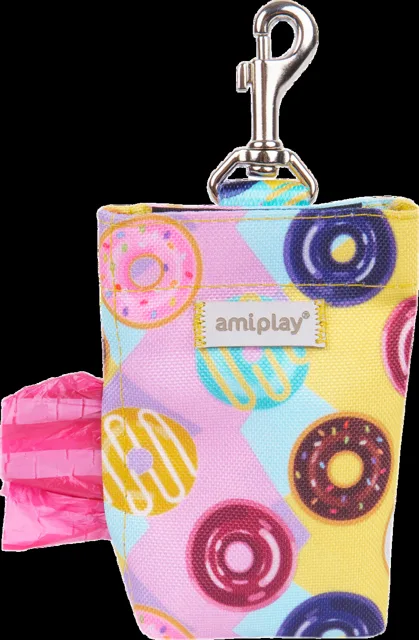 Pouzdro na sáčky na psí exkrementy Amiplay BeHappy Donut 6 × 2 × 11 cm