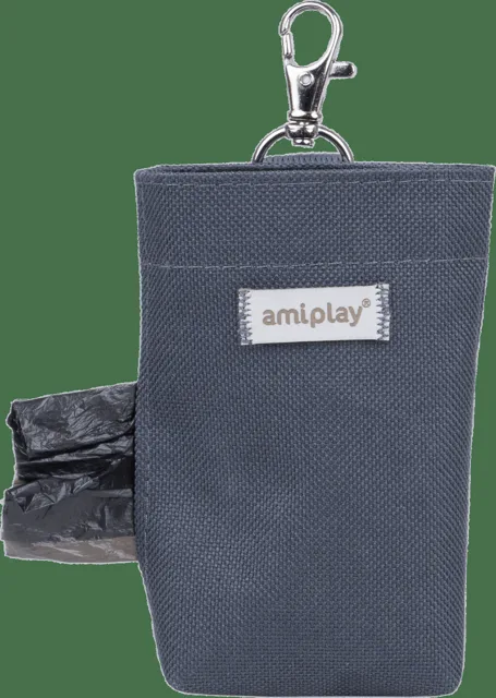 Pouzdro na sáčky na psí exkrementy Amiplay Samba šedé 6 × 2 × 11 cm