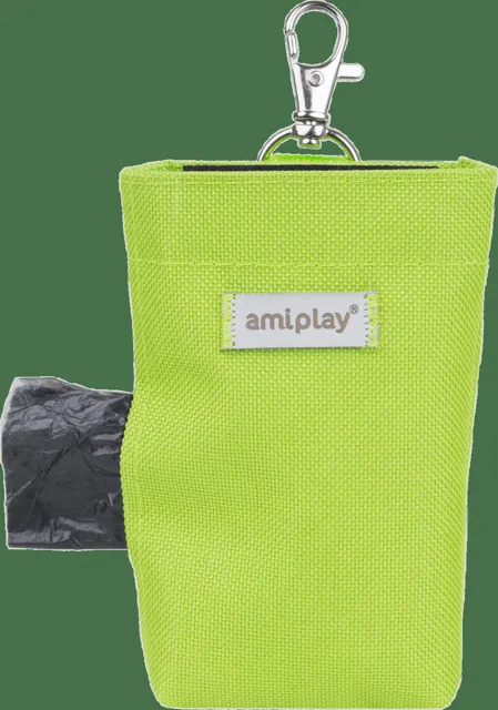 Pouzdro na sáčky na psí exkrementy Amiplay Samba zelené 6 × 2 × 11 cm