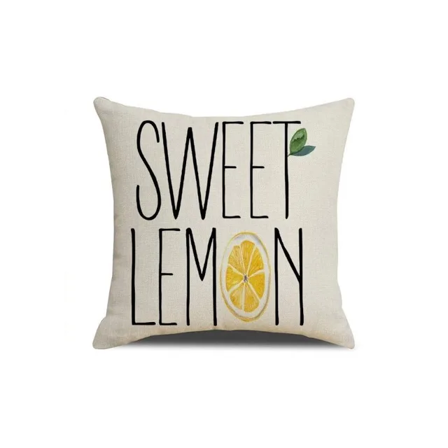 Povlak na polštář s nápisem SWEET LEMON