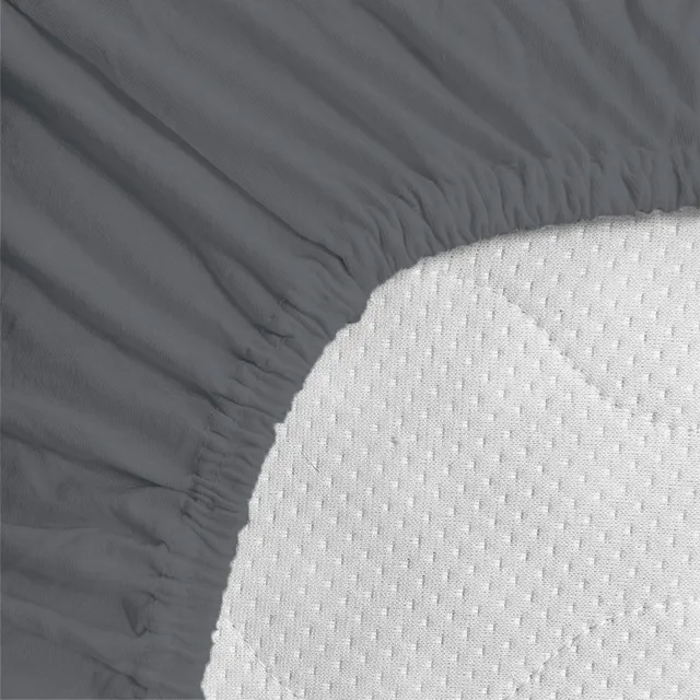 Povlečeme vše Prostěradlo Jersey Lux 90x200 cm tmavě šedá
