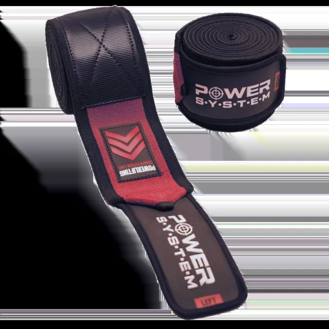 Power System Extra pevné bandáže na kolena Knee Wraps Extreme 3730 - červené
