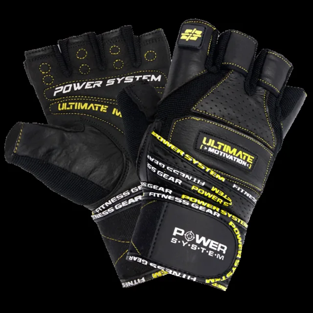 Power System Fitness rukavice ULTIMATE MOTIVATION černožluté - XL