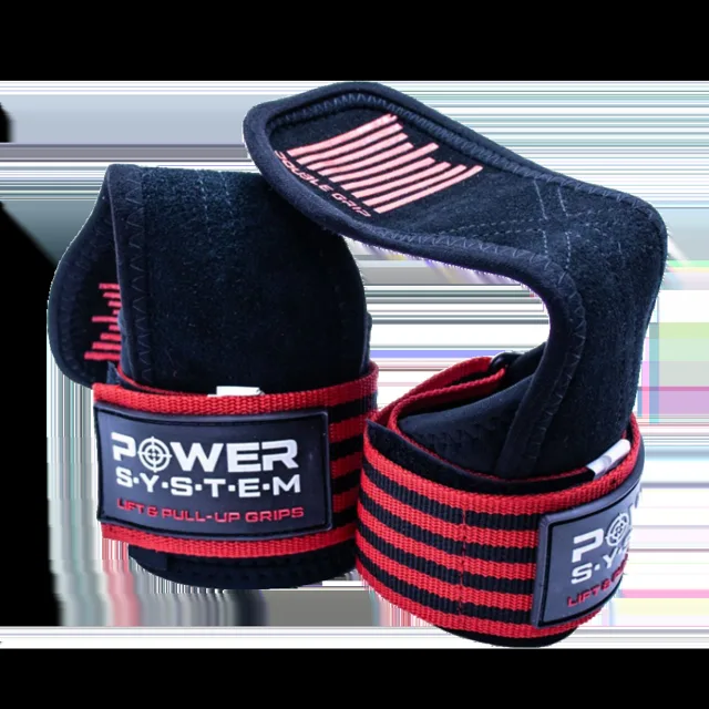 Power System Posilovací gripy Lift&Pull-Up Grips 3380 - červené