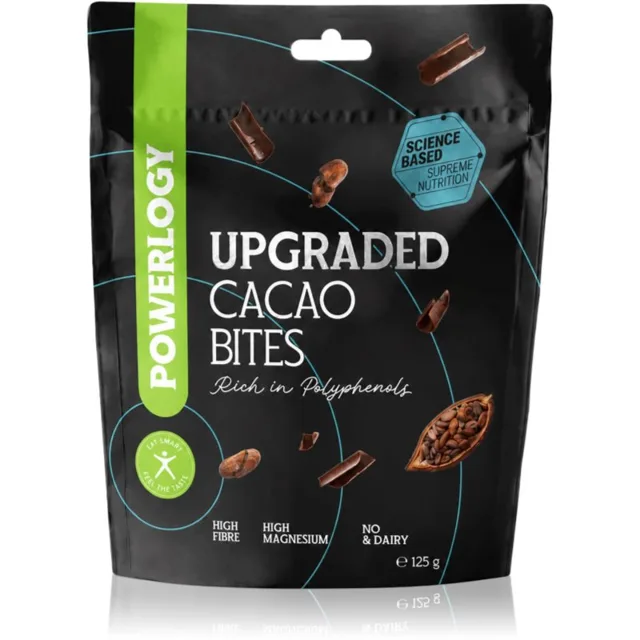 Powerlogy Upgraded Cacao Bites kakaové boby v čokoládě 100 g
