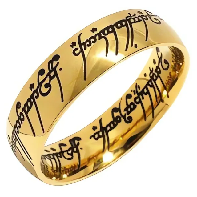 Pozlacený prsten moci z Pána prstenů Troli / Obvod: 62 mm - 62 mm