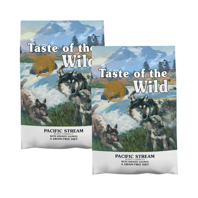 [POZOR: expirace do 18.1.2027] TASTE OF THE WILD Pacific Stream Puppy 2x5,6 kg s uzeným lososem