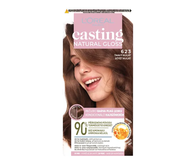 Přeliv bez amoniaku Loréal Casting Natural Gloss - 623 tmavý nugát - L’Oréal Paris + dárek zdarma