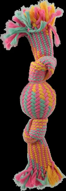 Přetahovadlo Dog Fantasy s míčkem vzor 1, 2 knoty 40cm