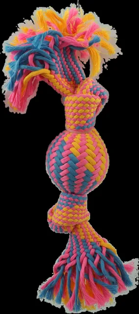 Přetahovadlo Dog Fantasy s míčkem vzor 2, 2 knoty 40cm