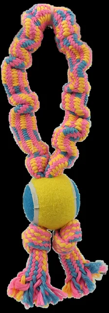 Přetahovadlo Dog Fantasy + tenisák vzor 2, 2 knoty 32cm