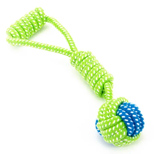 Přetahovadlo Reedog, bavlněné lano s míčem + úchyt, 27 cm - zelená | P50288