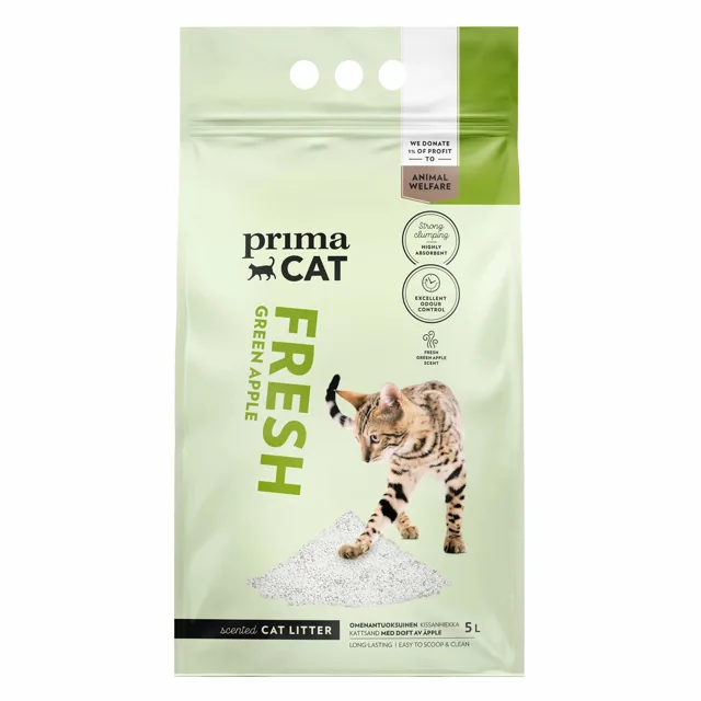 PrimaCat Fresh zelené jablko, stelivo pro kočky - 10 l