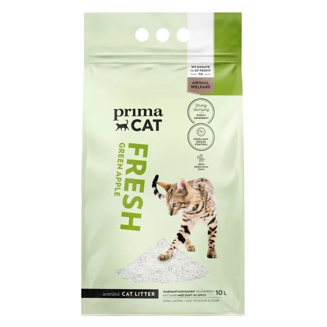 PrimaCat Fresh zelené jablko, stelivo pro kočky - 5 l