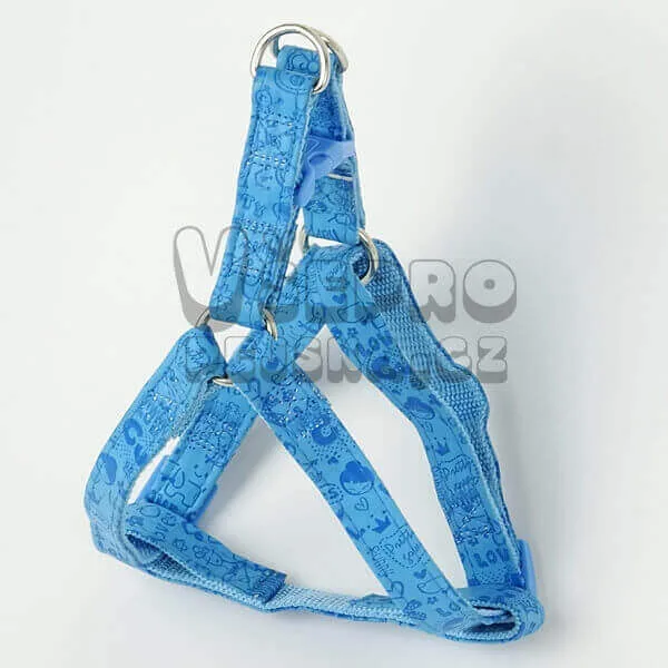 Print postroj pro psa s potiskem | 40 – 75 cm Barva: Modrá, Obvod hrudníku: 40 - 60 cm