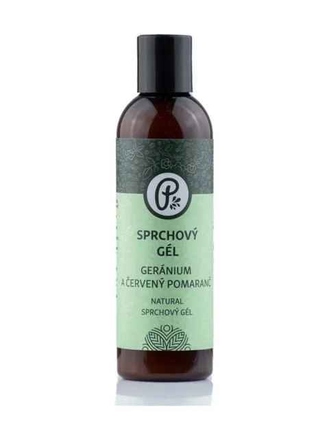 Přírodní sprchový gel - Geranium a červ. pom. 200ml
