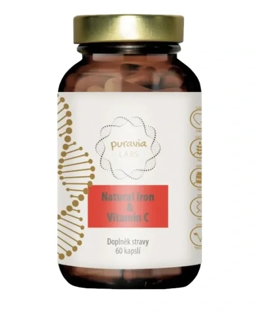 Přírodní železo + Vitamín C (BIO Acerola) 60 cps