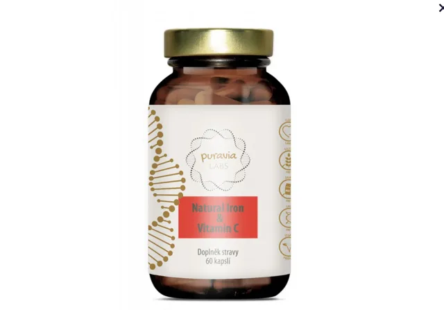 Přírodní železo + Vitamín C (BIO Acerola)
, 60 kapslí