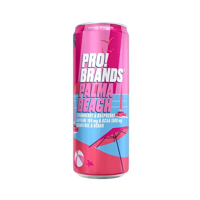 Pro!Brands BCAA Drink - Palma Beach - Jahoda/Malina, 24x330ml, Palma Beach (Jahoda/Malina)