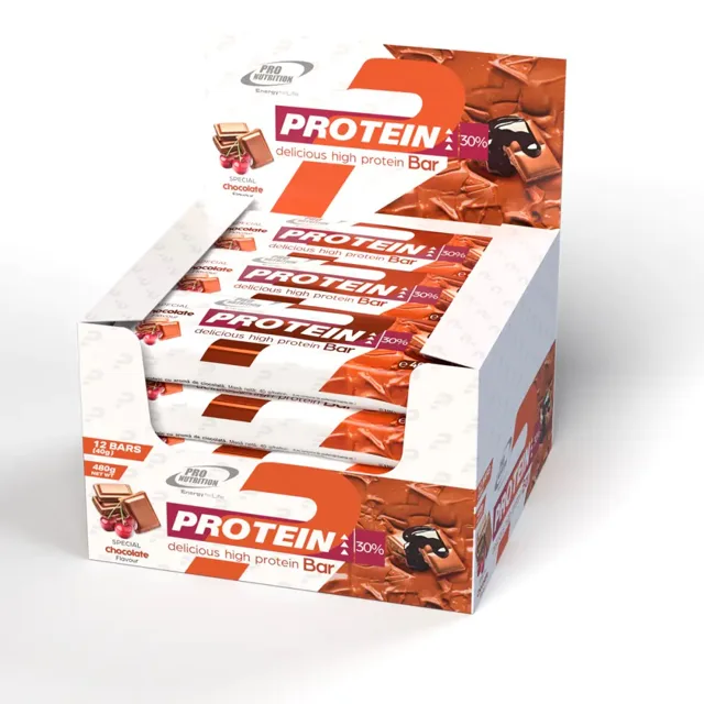Pro Nutrition Protein Bar 12 x 40 g - čokoláda s višňovou vrstvou