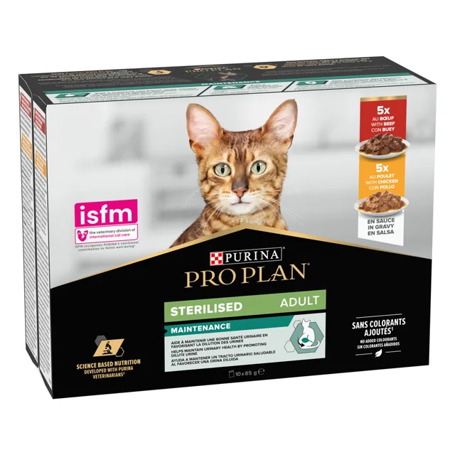 PRO PLAN Adult Sterilised Maintenance kapsičky 10 x 85 g - krocan