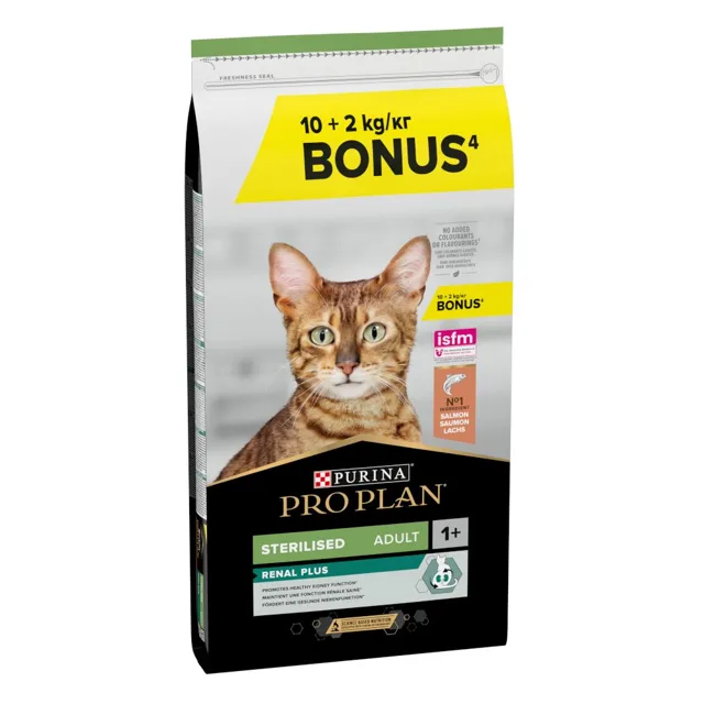 PRO PLAN Adult Sterilised Renal Plus granule 10 kg + 2 kg - krůta