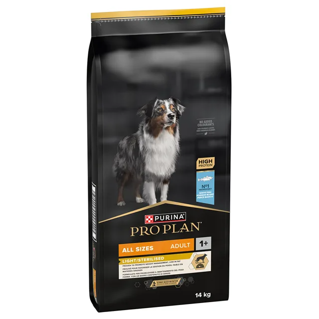 Pro Plan All Sizes Adult Light Sterilised Fish - Výhodné balení: 2× 14 kg
