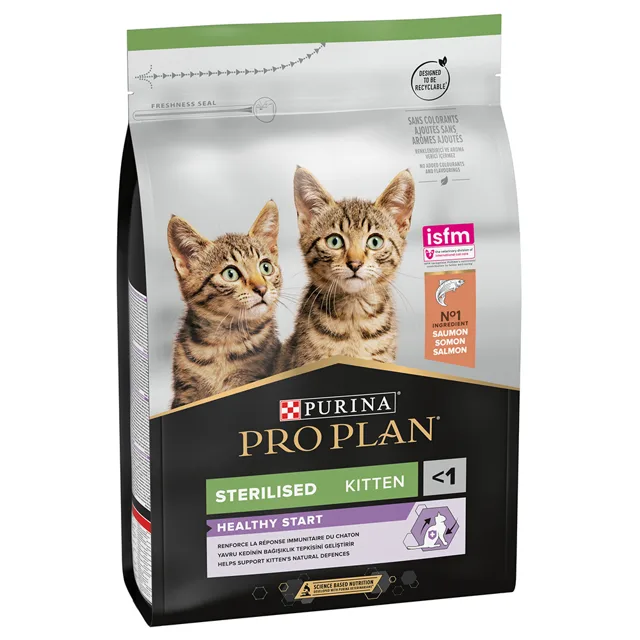 PRO PLAN Kitten Sterilised Healthy Start granule losos - výhodné balení: 2 x 1,5 kg