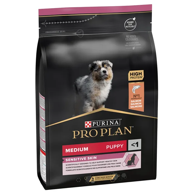 Pro Plan Medium Puppy Sensitive granule losos - Výhodné balení 2 x 3 kg