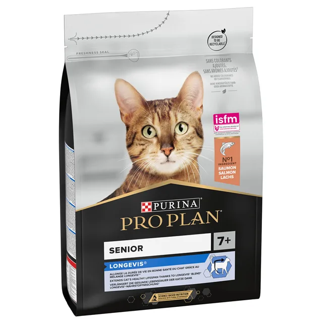 PRO PLAN Senior 7+ Longevis granule losos - Výhodné balení 3 x 3 kg