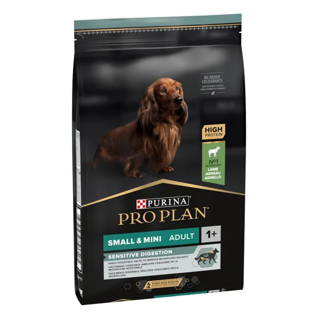 PRO PLAN Small & Mini Adult Sensitive Digestion granule jehněčí - výhodné balení: 2 x 7 kg