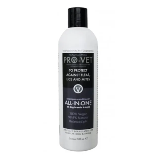 PRO-VET All in One antiparazitní šampon a kondicionér pro psy 500 ml