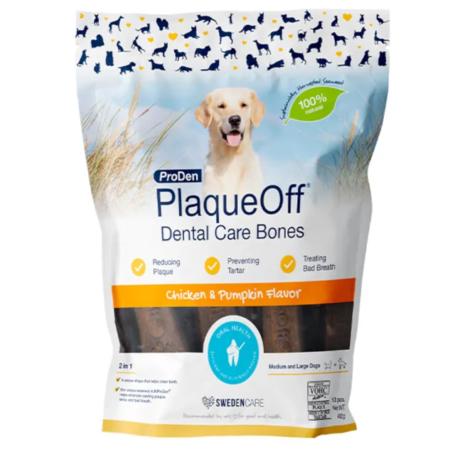 ProDen PlaqueOff Dental Care Bones - kuřecí a dýně (482 g)