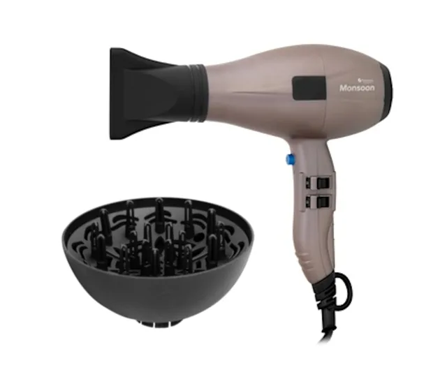 Profesionální fén na vlasy Hairway Professional Monsoon - 2400 W, metalický hnědý (03090) + dárek zdarma