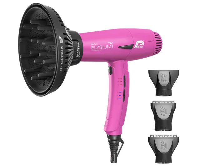 Profesionální fén na vlasy s difuzérem Parlux Elysium Fuchsia - 2300 W, matný růžový + dárek zdarma