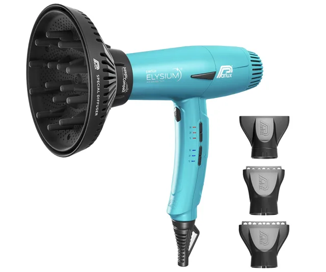 Profesionální fén na vlasy s difuzérem Parlux Elysium Galaxy Blue - 2300 W, azurový + dárek zdarma