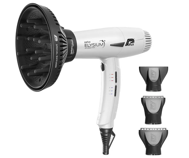 Profesionální fén na vlasy s difuzérem Parlux Elysium Matt White - 2300 W, matný bílý + dárek zdarma