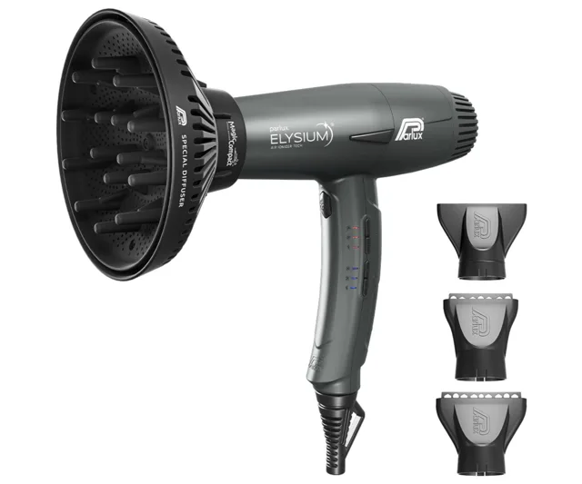 Profesionální fén na vlasy s difuzérem Parlux Elysium Titanium Grey - 2300 W, metalický šedý + dárek zdarma